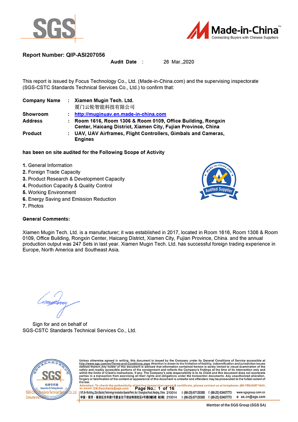 SGS Audit Report